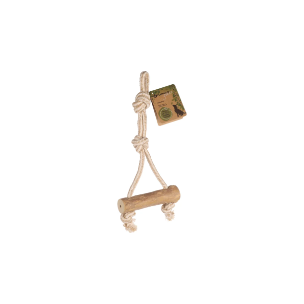 Flamingo green кучешка играчка от дърво и въже main product photo