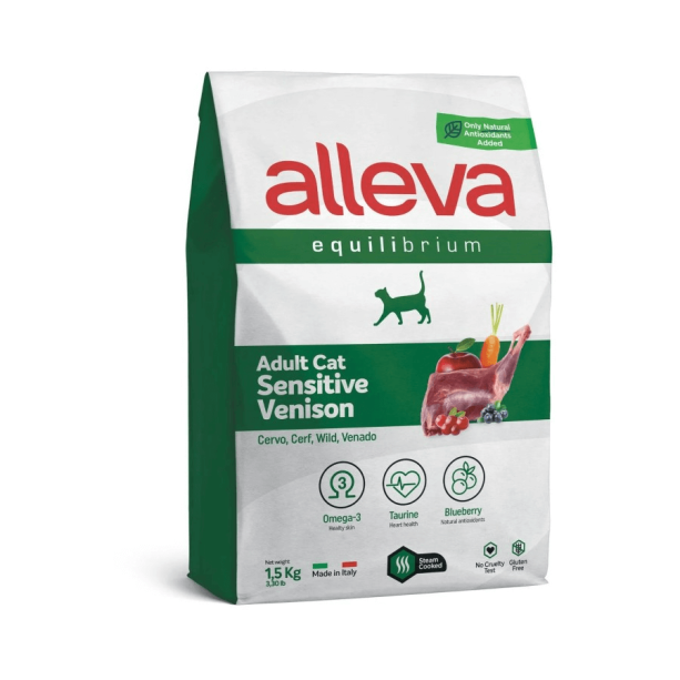 Храна за котки alleva equilibrium sensitive (adult cat) с еленско, 1.5кг. main product photo