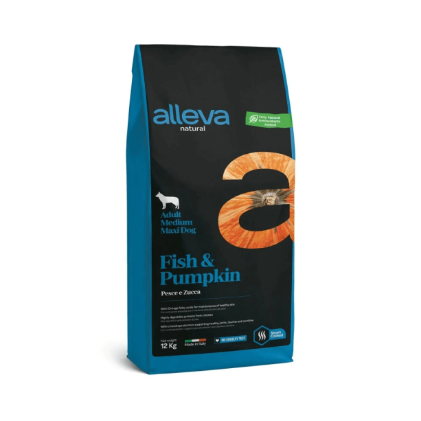Храна за кучета alleva natural adult mеdium/maxi с риба и тиква 12кг. main product photo