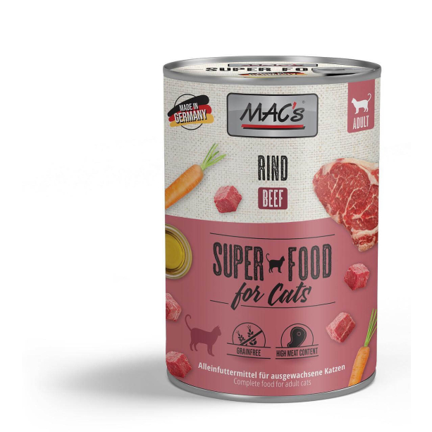 MAC'S CAT ADULT - за пораснали котки, Говеждо с моркови, консерва 400г main product photo