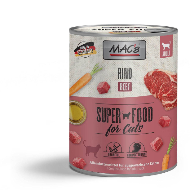 MAC'S CAT ADULT - за пораснали котки, Говеждо с моркови, консерва 800г main product photo