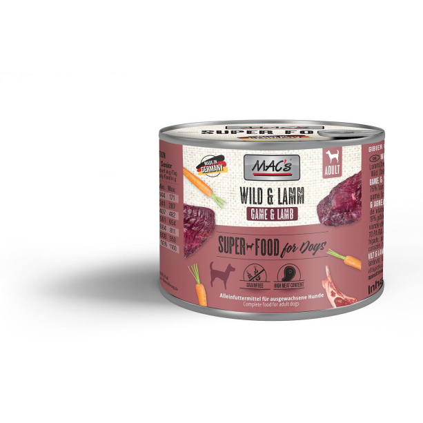 MAC'S DOG ADULT - за пораснали кучета, Дивеч и Агнешко, консерва 200г main product photo