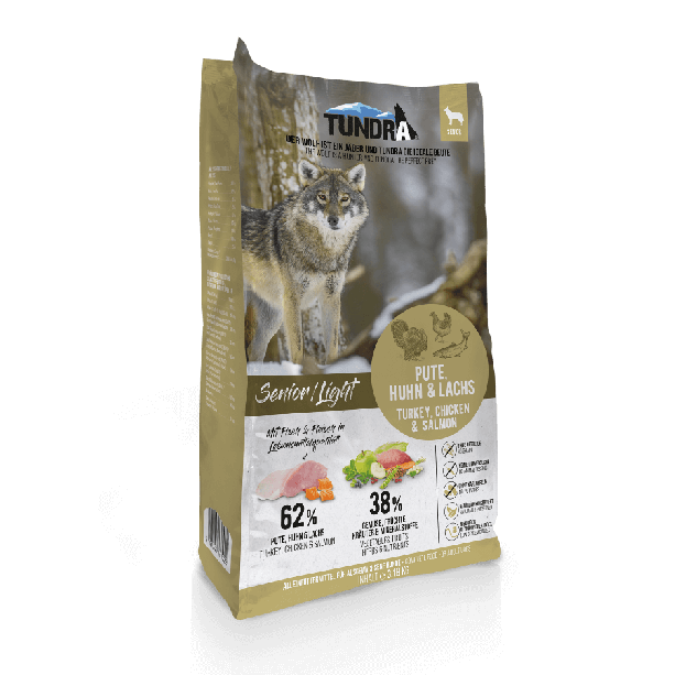 TUNDRA DOG SENIOR/LIGHT - за застаряващи или кастрирани кучета, Пуйка, Патица и Сьомга, 3.18кг main product photo