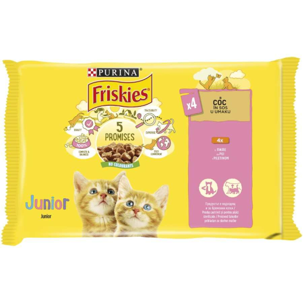 Purina Friskies за малки котенца, Пиле, Мултиопаковка, 4х85g main product photo