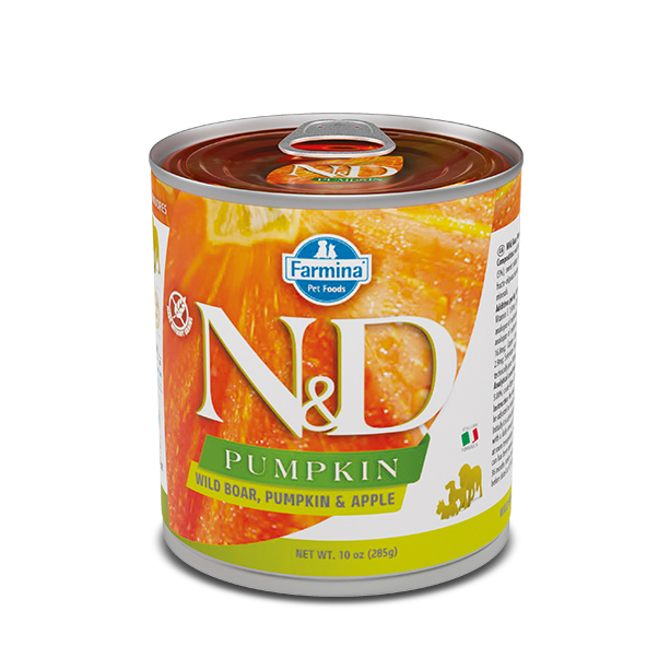N&D PUMPKIN BOAR & APPLE ADULT – за кучета над 1г., Глиган, тиква и ябълка, консерва 285г main product photo