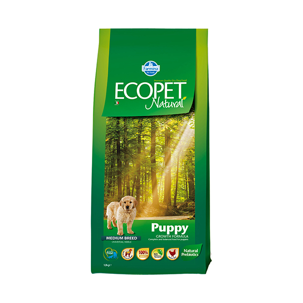 ECOPET NATURAL PUPPY - Пълноценна храна за подрастващи кученца от средни породи 12кг. main product photo