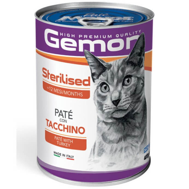 GEMON Sterilized turkey – пастет за кастрирани котки с пуешко, консерва 400г main product photo