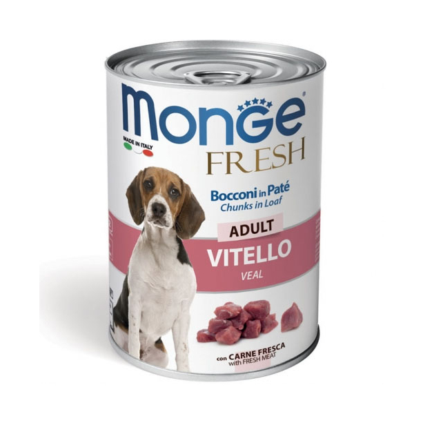 MONGE FRESH Adult Veal - хапки за кучета в зряла възраст с телешко, консерва 400гр. main product photo