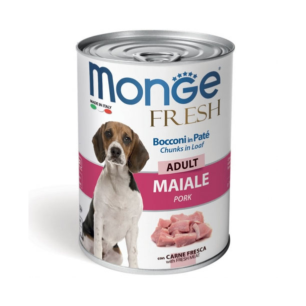 MONGE FRESH Adult Pork – хапки за кучета в зряла възраст със свинско , консерва 400гр. main product photo