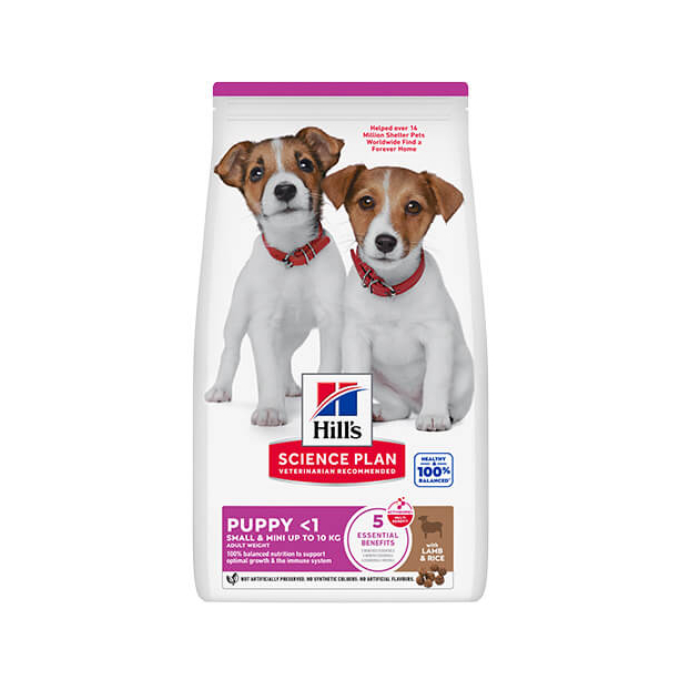 Hill's SP Dog Puppy Small&Mini Lamb - за дребни породи кучета до 10 кг и до 1г., Агне и ориз, 1.5кг main product photo