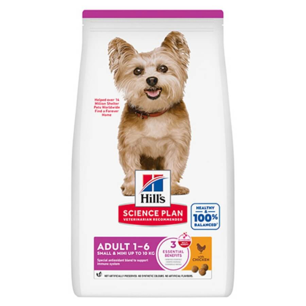 Hill's SP Canine Adult Small&Mini Chicken - за кучета до 10 кг на възраст от 1 до 6г., Пиле, 6кг main product photo