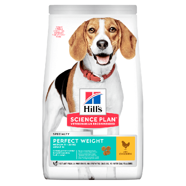 Hill's SP Canine Perfect Weight Medium – за баланс на теглото при кучета от 10-25кг над 1г., 2кг main product photo