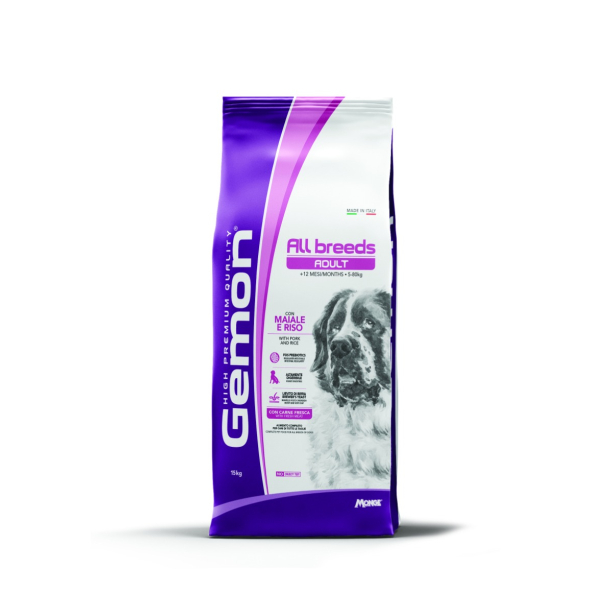GEMON Adult Pork&rice - за кучета в зряла възраст със свинско и ориз, 15кг. main product photo
