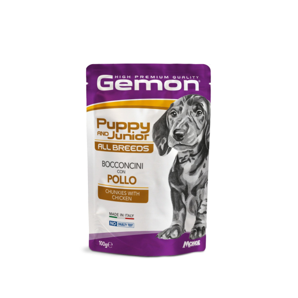 GEMON Junior chicken– за подрастващи кучета от всички породи с пилешко, пауч 100гр. main product photo