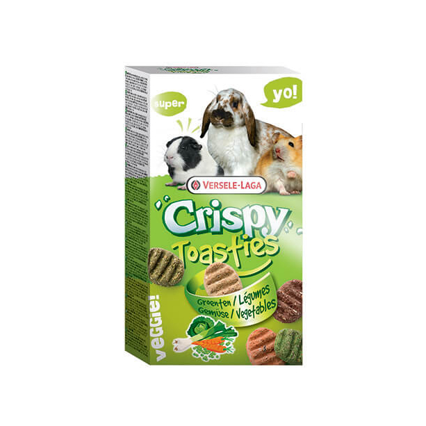 Versele Laga Crispy Toasties Vegetables - хрупкави бисквити за гризачи със зеленчуци 150g main product photo