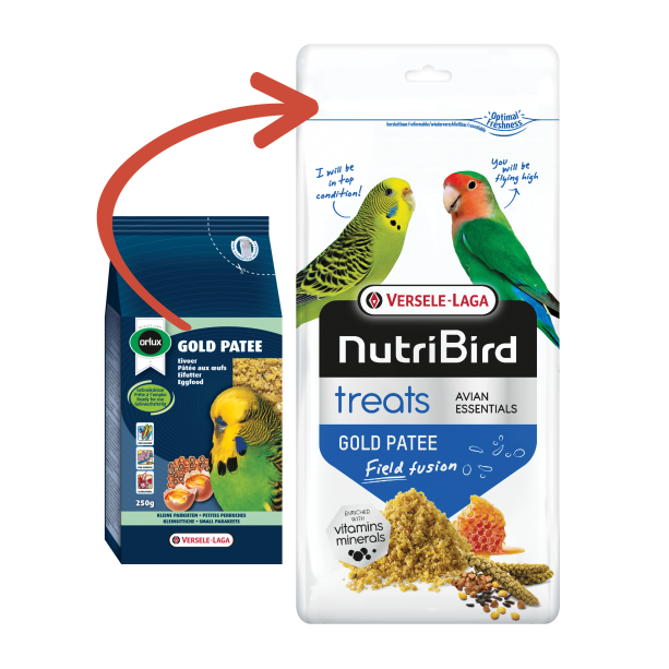 Versele Laga Treats Gold Patee Parakeets&Small Parrots - мека яйчна храна за малки папагали, 250г main product photo