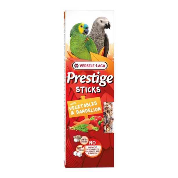 Versele Laga Sticks Parrots Veget.&Dand.- 2бр. стик за големи папагали, Зеленчуци и Глухарче, 140г main product photo