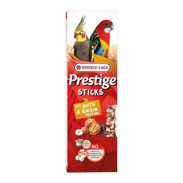 Versele Laga Sticks Big Parakeets Nuts&Raisin - 2бр. стик за средни папагали, Ядки и Стафиди, 140г main product photo