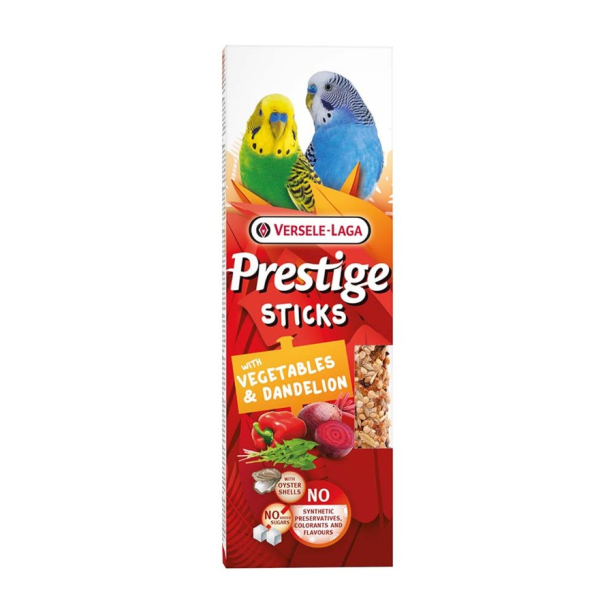 Versele Laga Sticks Budgies Veget.&Dand.- 2бр. стик за вълнисти папагали, Зеленчуци и Глухарче, 60г main product photo