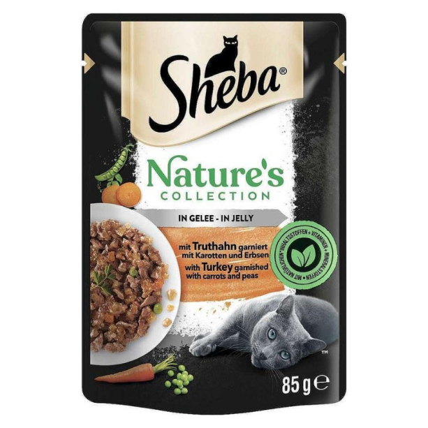 Sheba Nature's Collection Пауч Пуешко с моркови и грах в желе, 85г main product photo