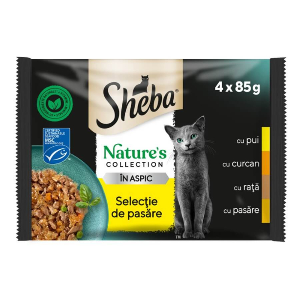 Sheba Nature's Collection Паучове Птиче в желе, 4x85г main product photo