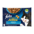 Purina Felix Sensations за котки в зряла възраст със Сьомга в желе с вкус на Скариди, 4х85g