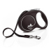 FLEXI BLACK DESIGN ЛЕНТА M - автоматичен повод за куче, черен+сребро, 5 м/25 кг
